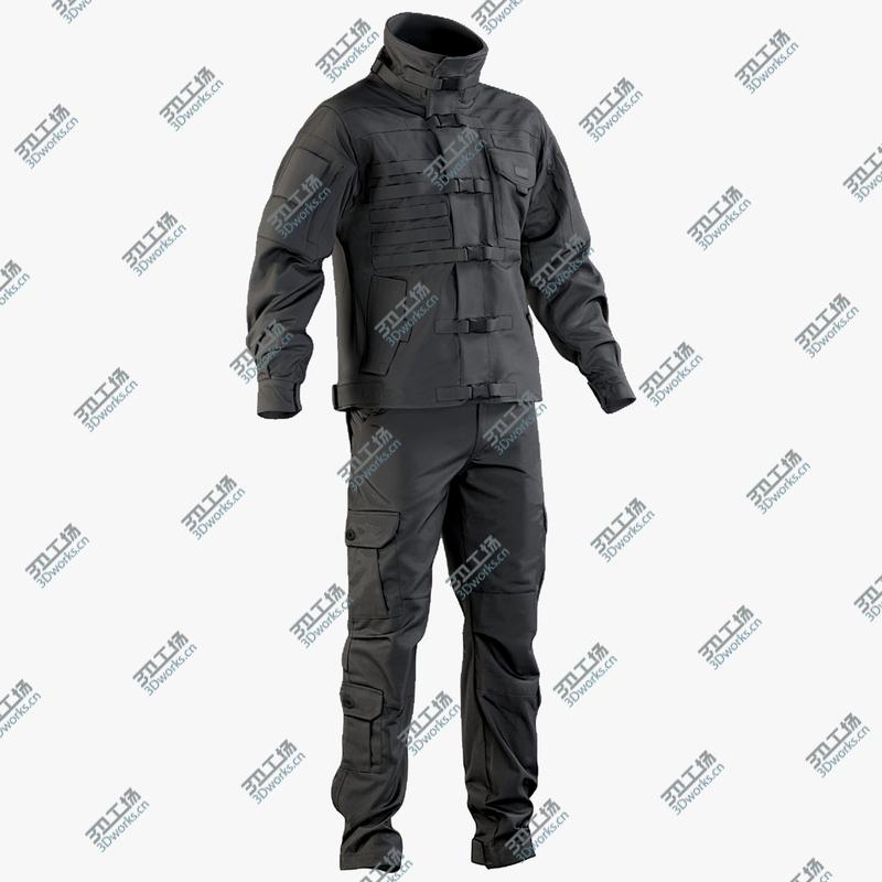 images/goods_img/202104022/Black SWAT Uniform (2 cloth sides) 3D model/1.jpg